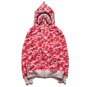 NEW BAPE Pink Color Camo Shark Full Zip Hoodie - Men's Size Medium - NWT